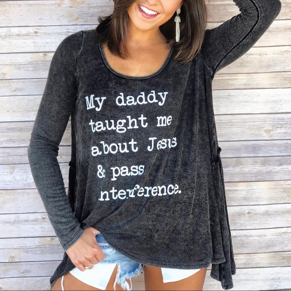 Love Love Gameday Jesus and Pass Interference Ladies Football Shirt